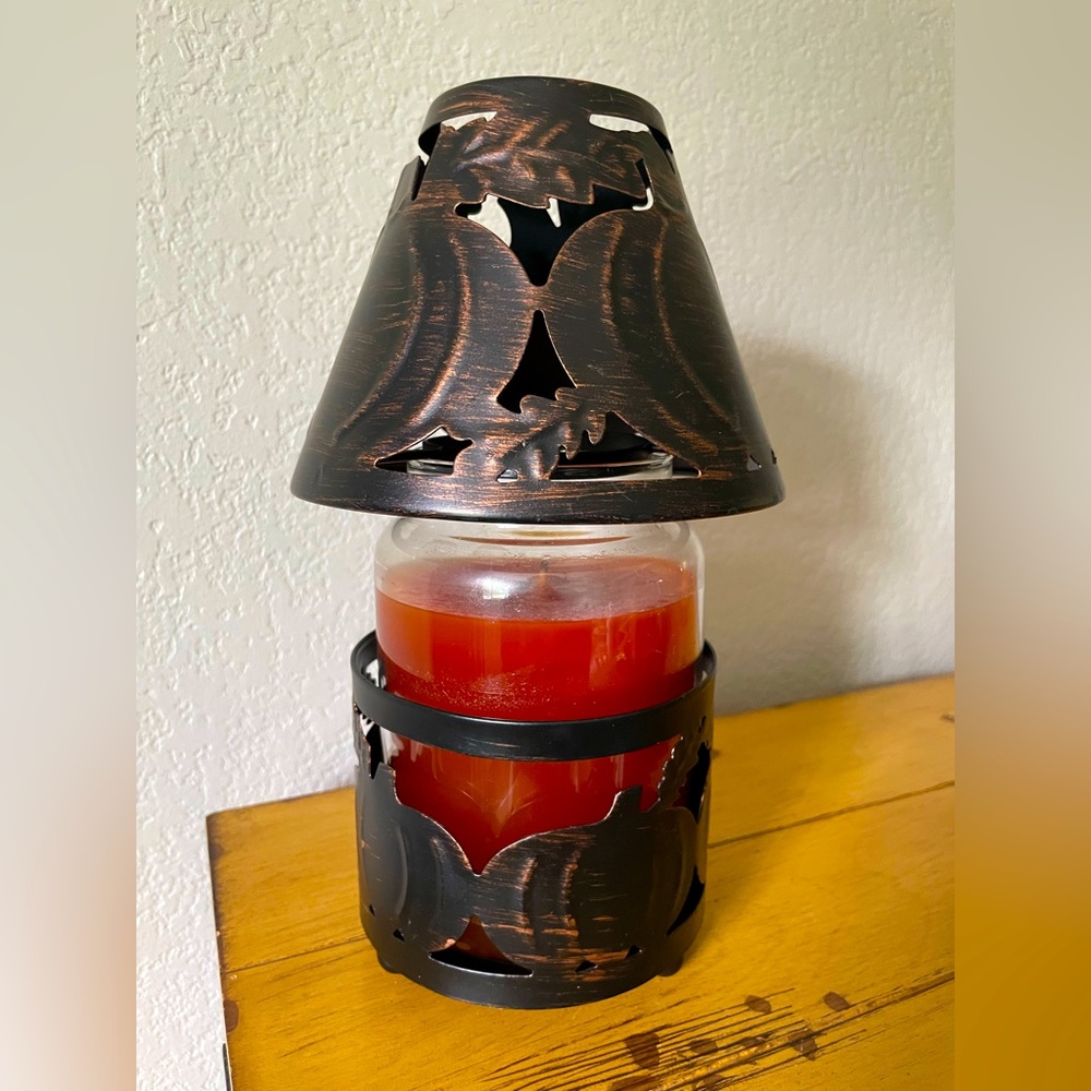 Pumpkin Fall Autumn Candle Shade and Base